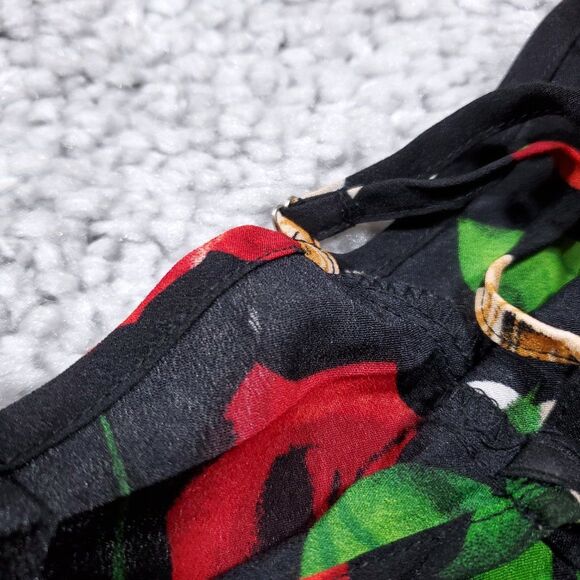 Shein Curve Off Shoulder Cropped Top Floral Black Red Size 4XL Blouse Shirt Plus - Picture 7 of 7